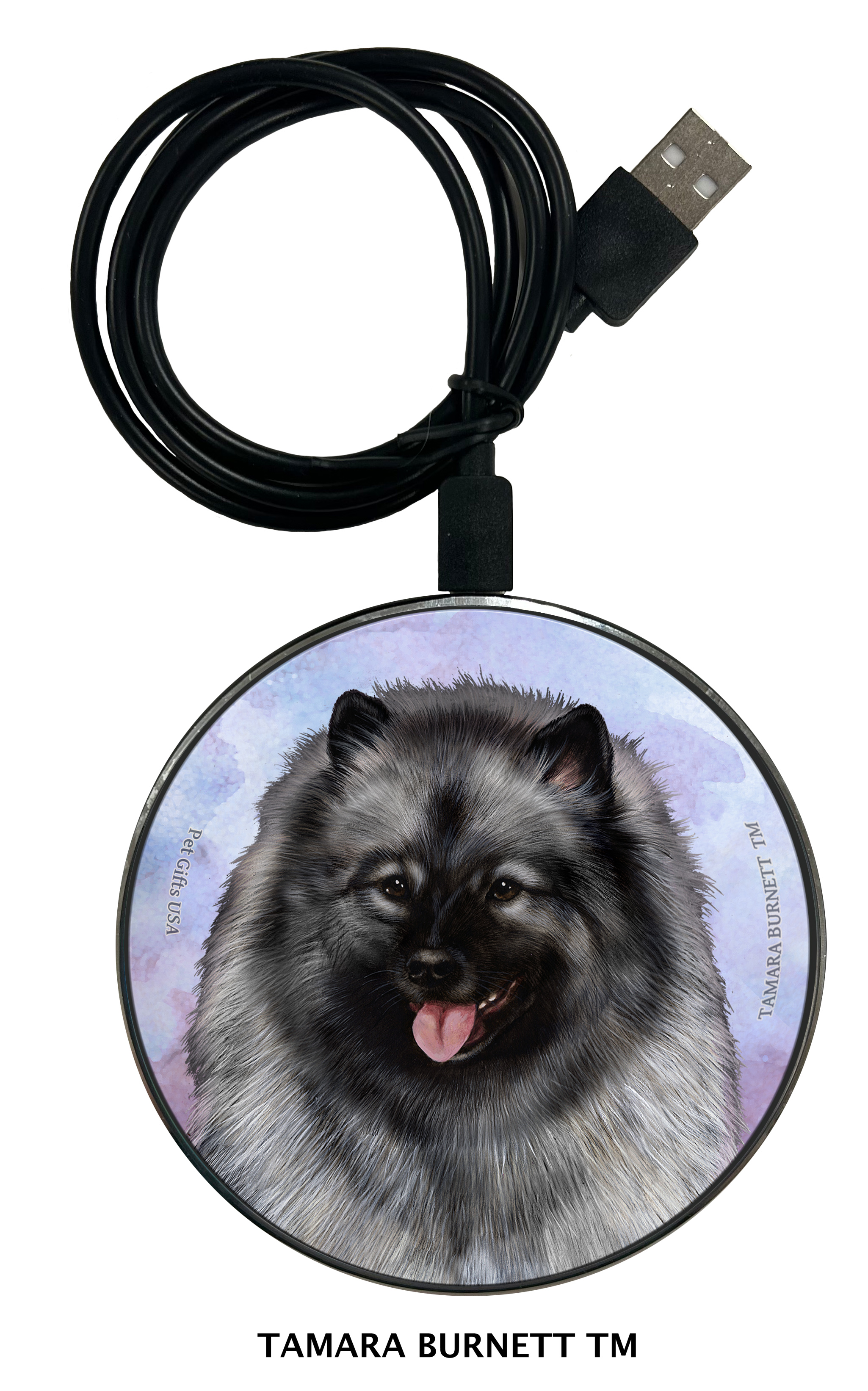 An image of product 29849 - Keeshond - Zoomies Phone Charger